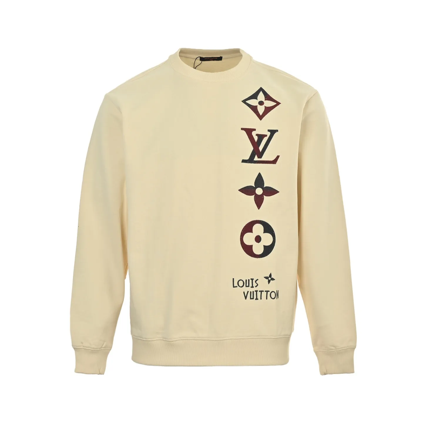 Louis Vuitton/Louis Vuitton 25Fw contrasting color four-flower embroidery crew neck sweatshirt
